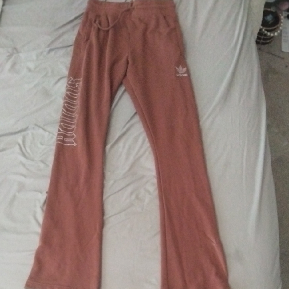 Adidas Brown Rhinestone Sweatpants